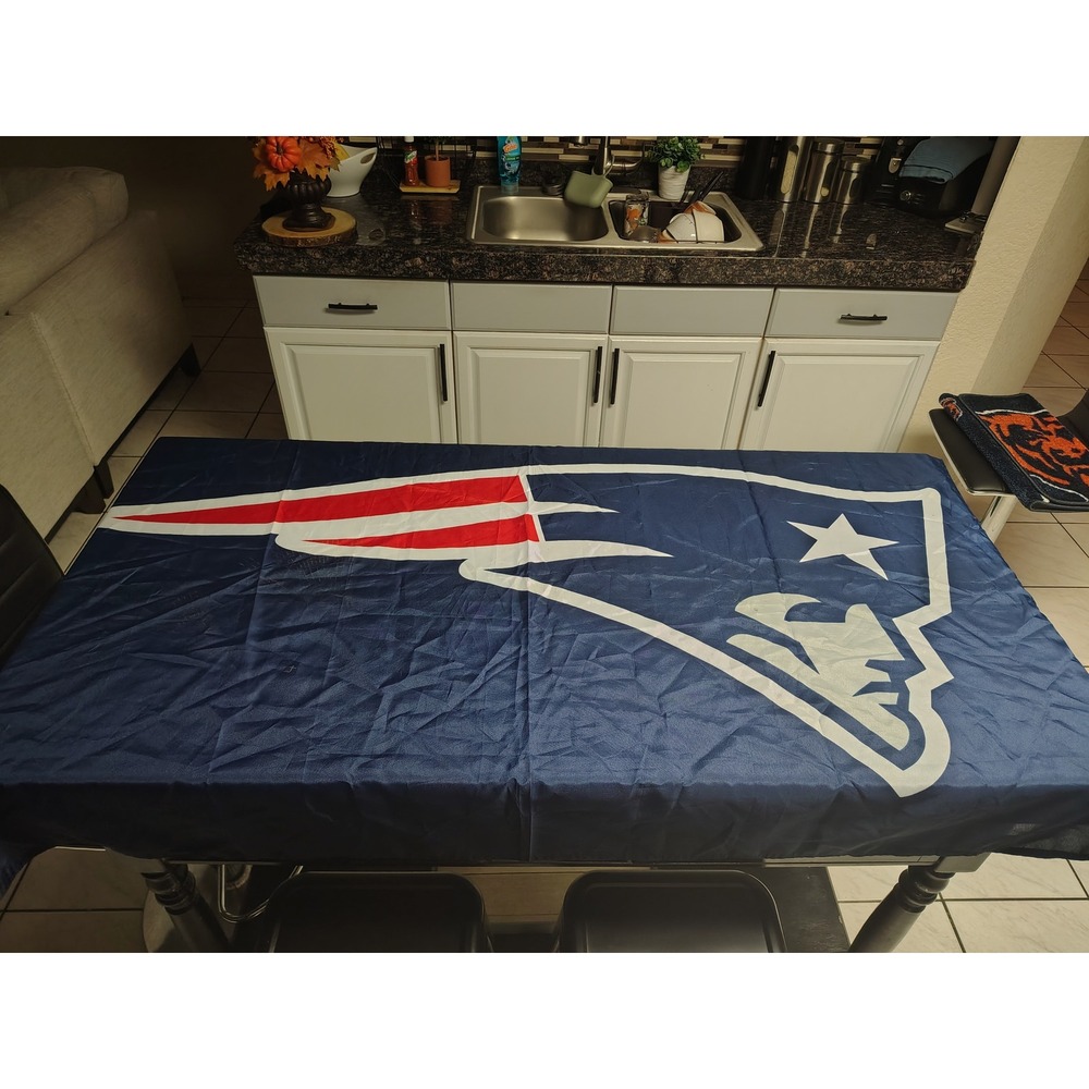 New England Patriots NFL Large Banner Flag Navy Blue Red Flying Elvis Logo